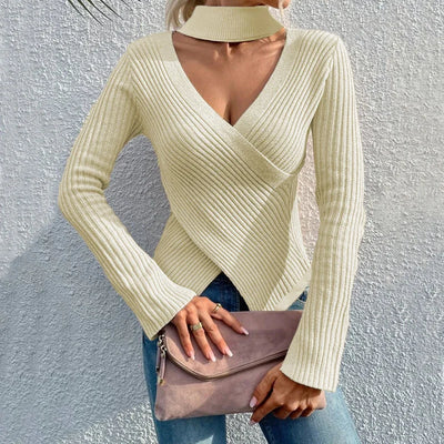 V Neck Sweater Women’s Top Knitted Sweater
