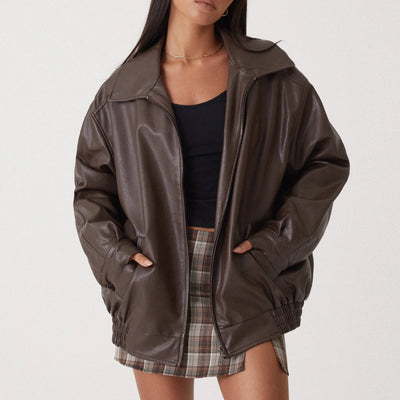Women’s Pu Leather Jacket Motorcycle