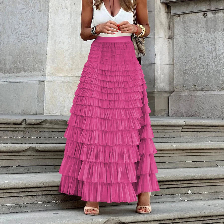 Chiffon Skirt With High Waist