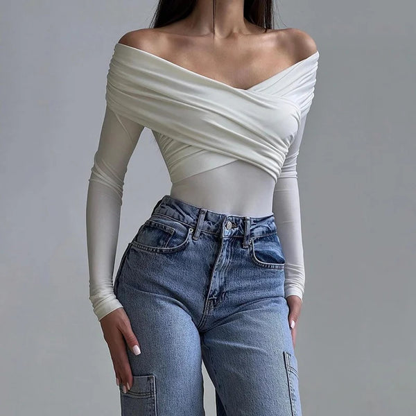 Long Sleeve Wrap Bodysuit