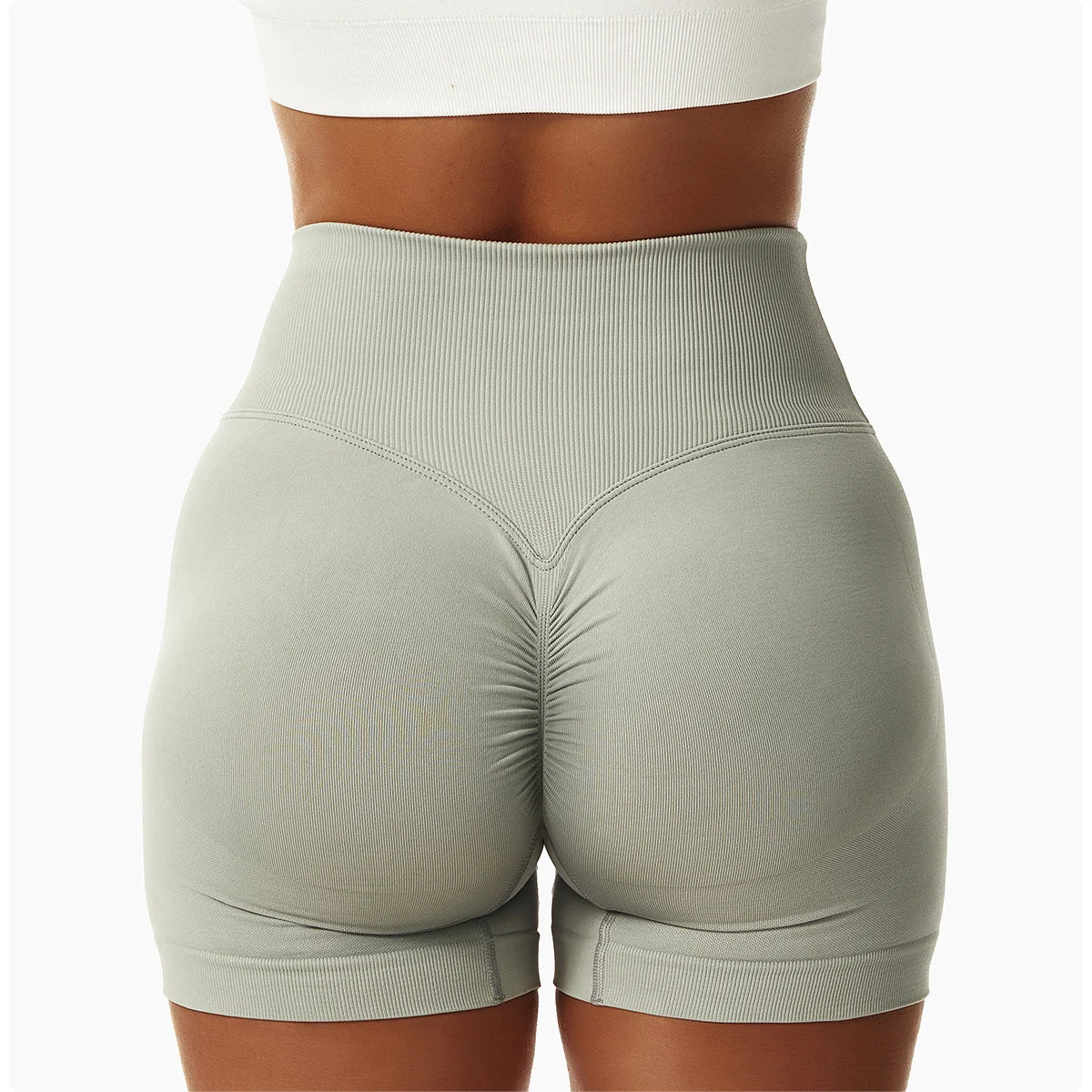 High Waist Running Gym Shorts Tight Fit Seamless Gym Shorts