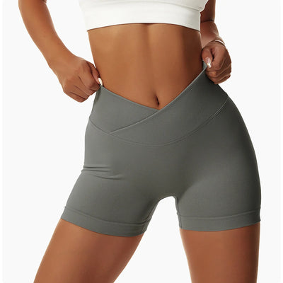 High Waist Running Gym Shorts Tight Fit Seamless Gym Shorts