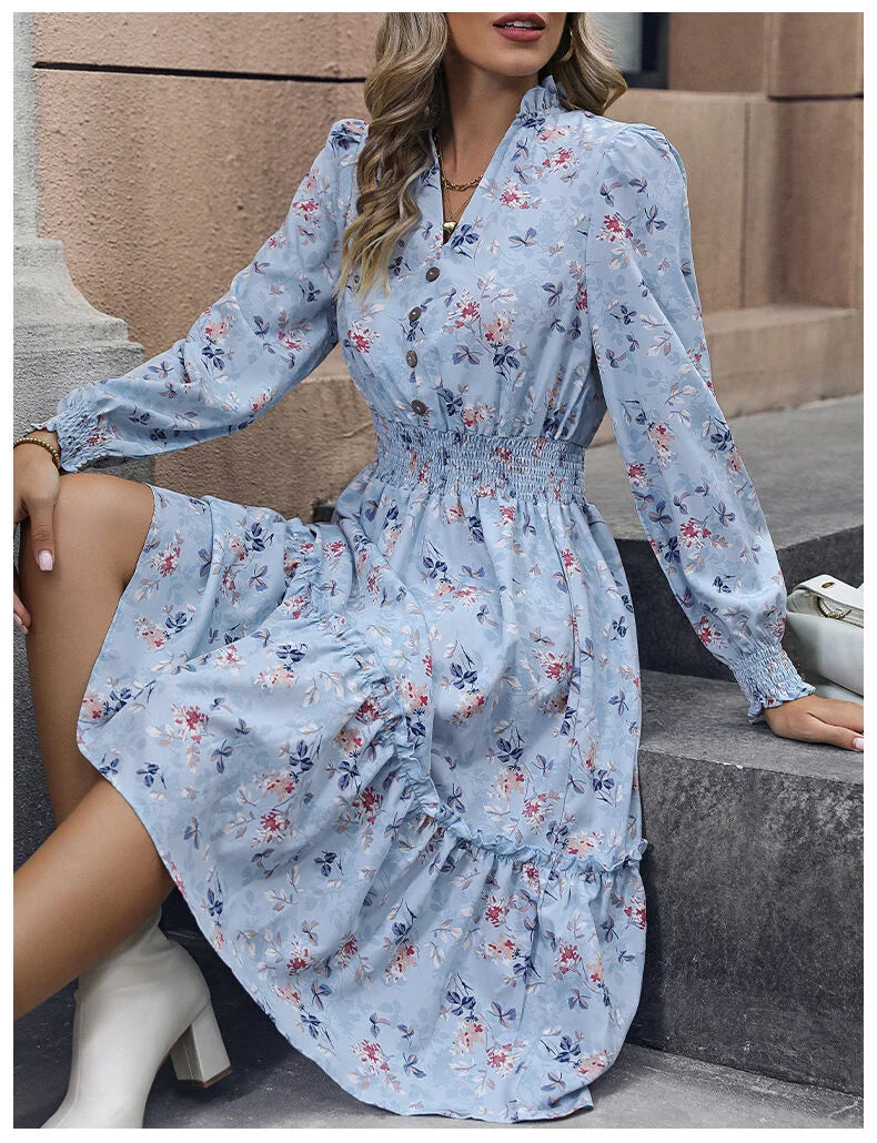 Long Sleeved Floral Dress