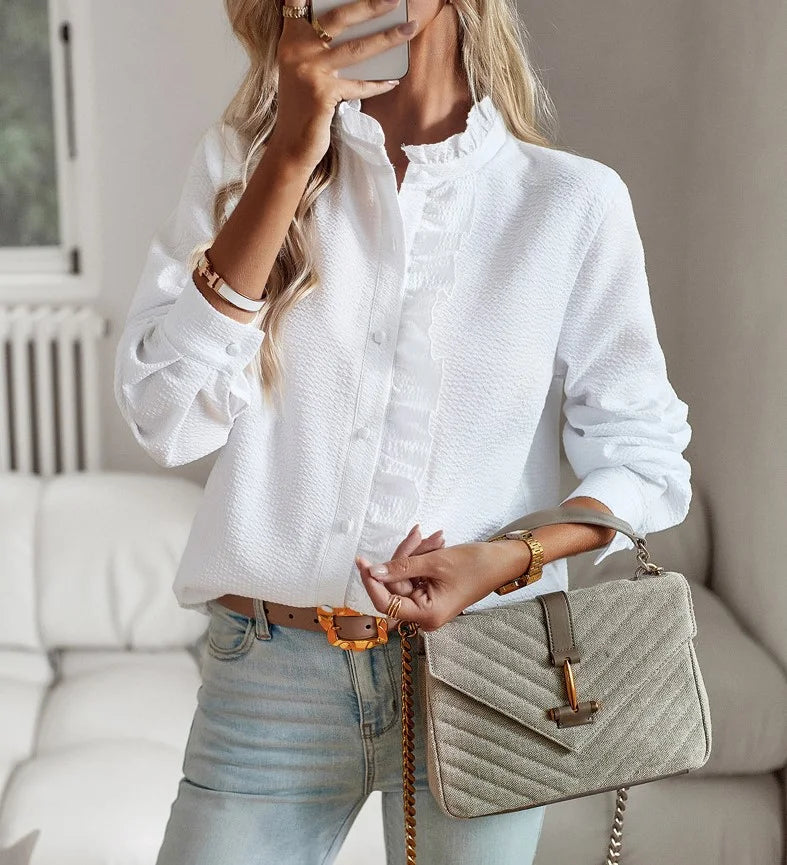 Long Sleeve Shirt With Ruffles