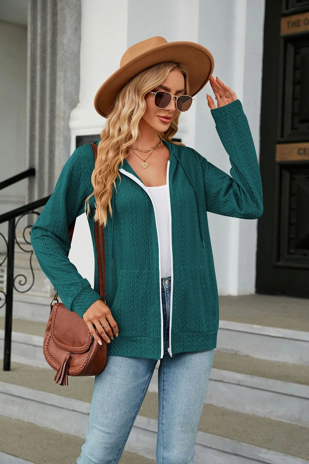 Hoodie Zipper Cardigan Pocket Hoodie Woman