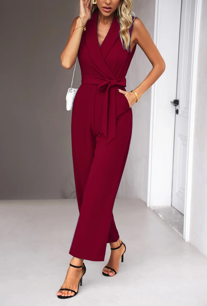 Sleeveless Jumpsuit With Elegant Casual Pants