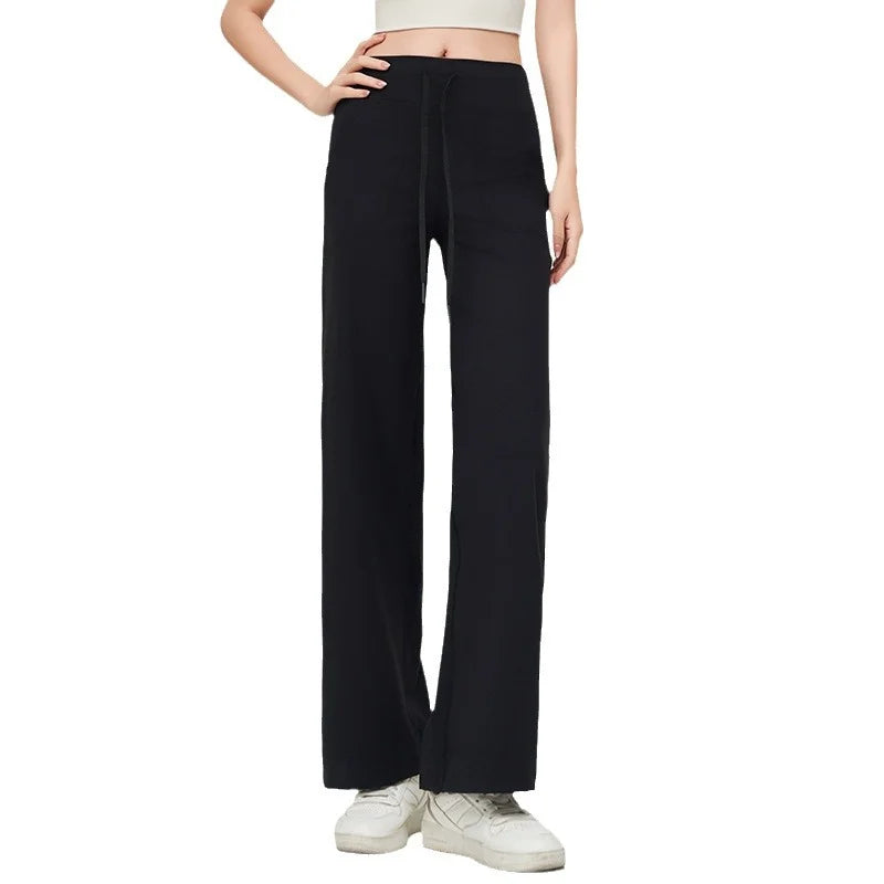 Elastic Straight Leg Pants Sports Micro Trumpet Fitness Pants