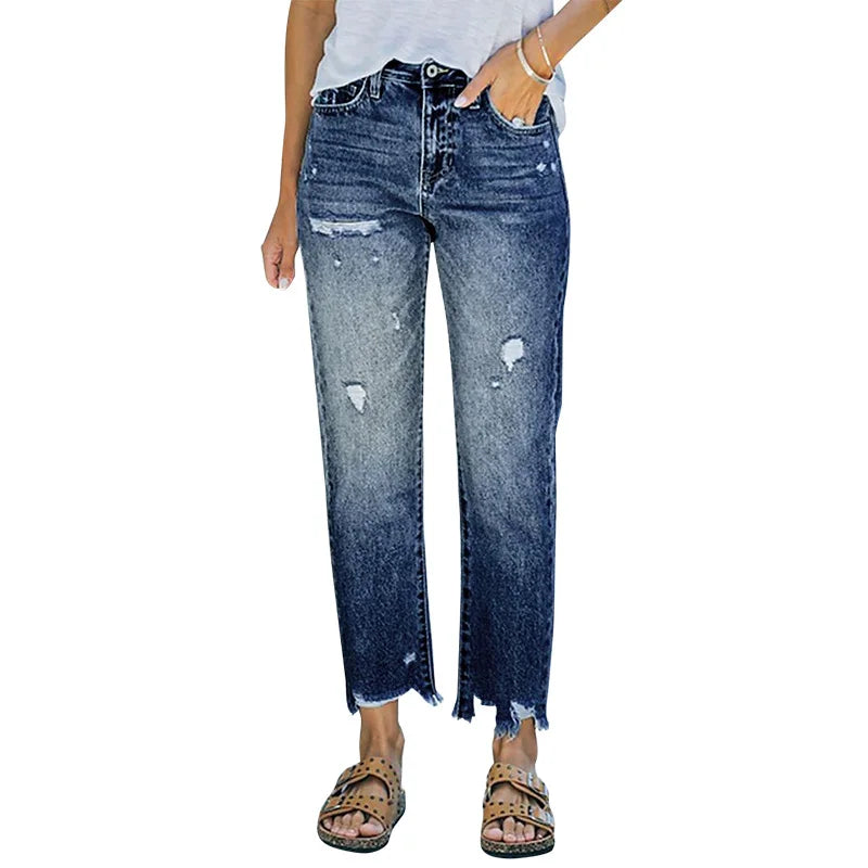 High Waisted Straight Leg Jeans