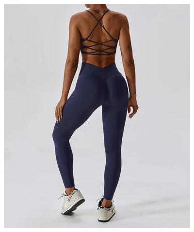 Sports Bra With Crossed Straps On The Back