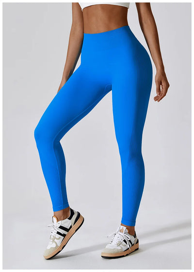 Seamless High Waist Sports Pants with Quick-Drying Hip Enhancer