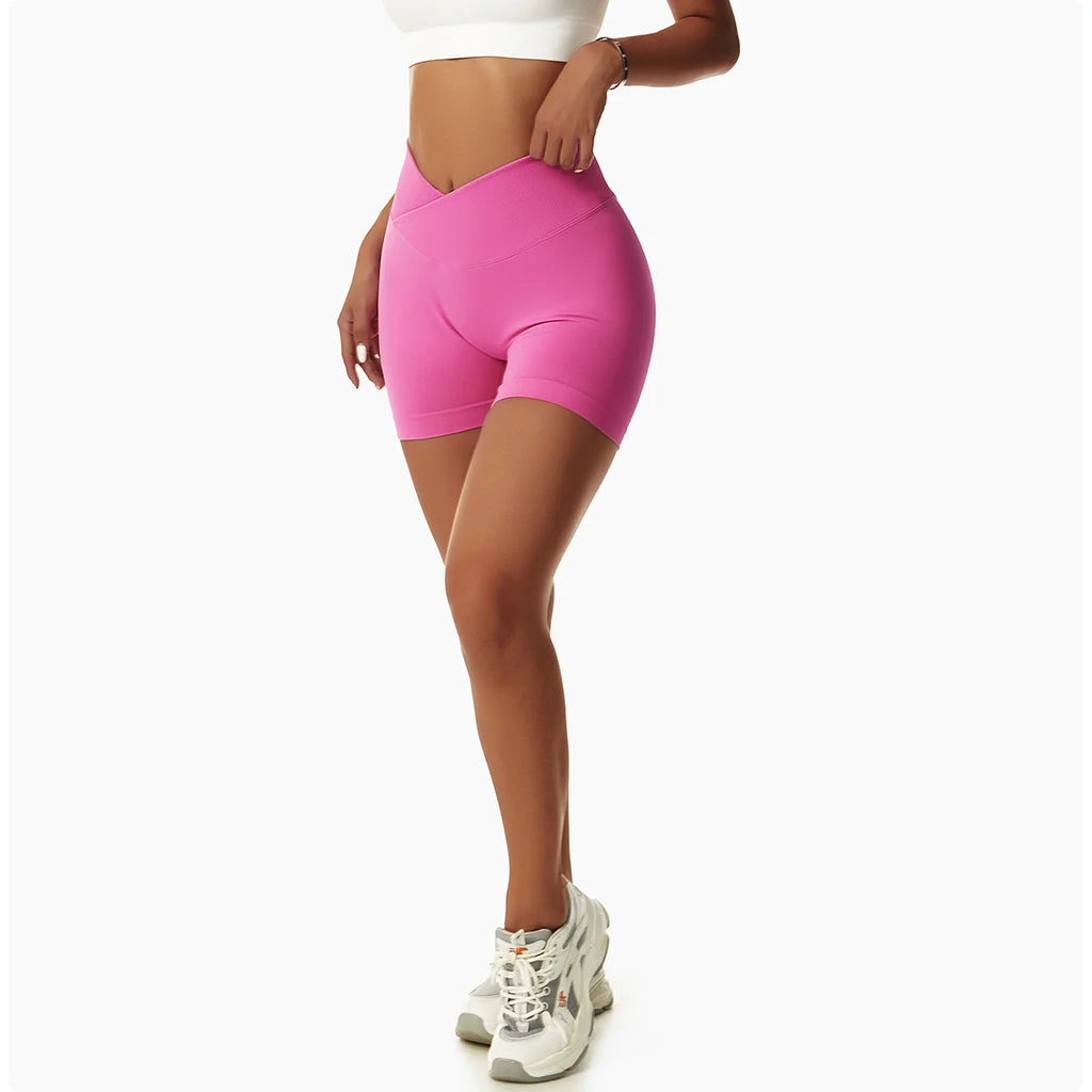 High Waist Running Gym Shorts Tight Fit Seamless Gym Shorts