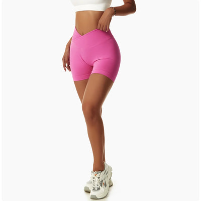 High Waist Running Gym Shorts Tight Fit Seamless Gym Shorts