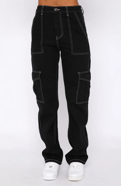Pants Straight Multi Pocket Cargo Pants