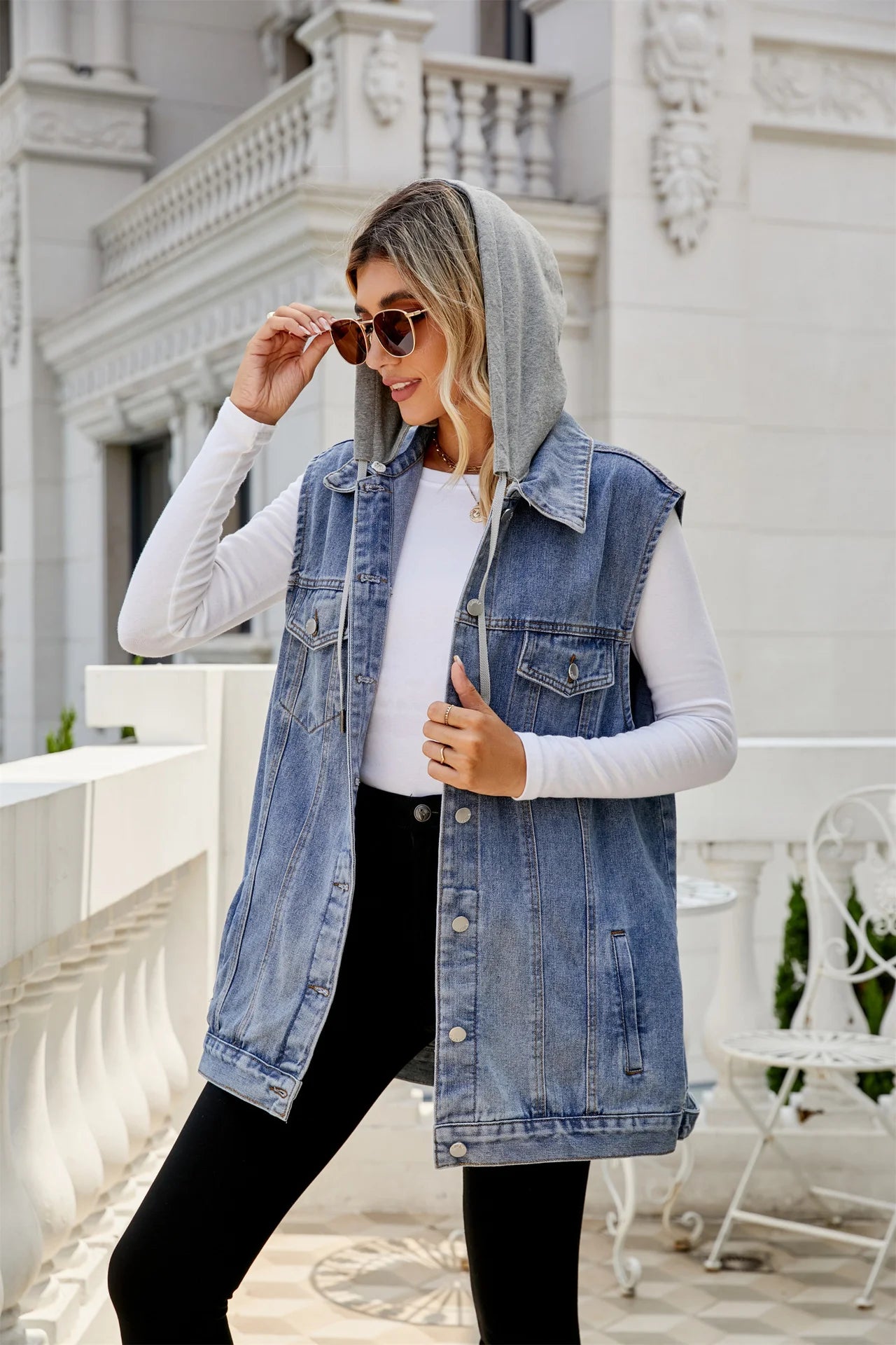 Denim Vest Jacket Loose Casual Women