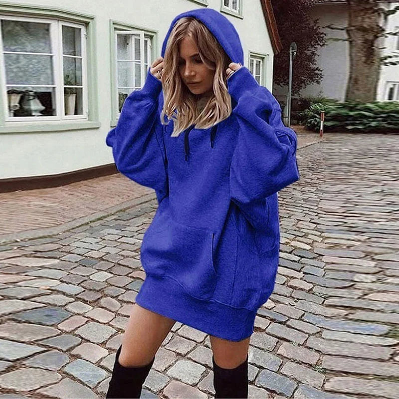 Hooded Baggy Solid Color
