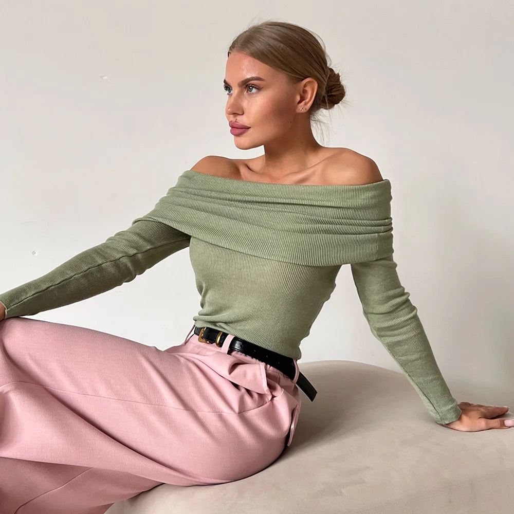 Knitted Long Sleeve Wool Sweater