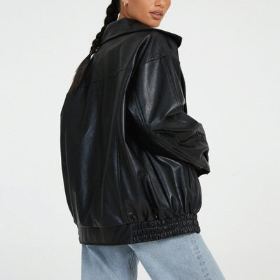 Women’s Pu Leather Jacket Motorcycle