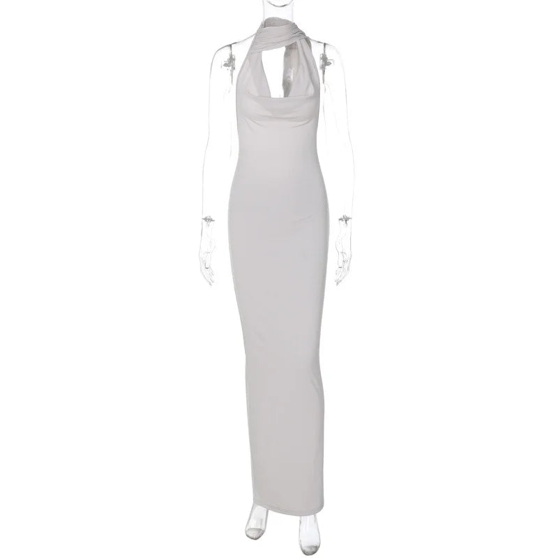Sexy Backless Slit Irregular Slim Dress Woman