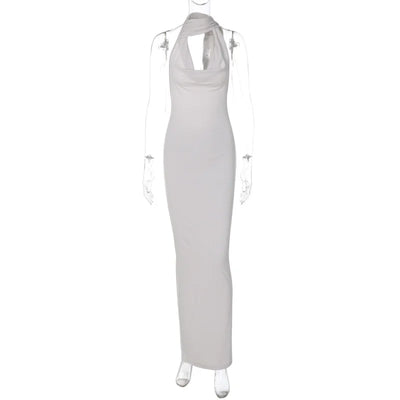 Sexy Backless Slit Irregular Slim Dress Woman