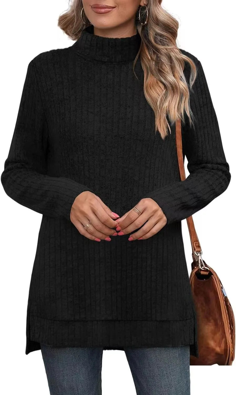 High Sweater With Slit