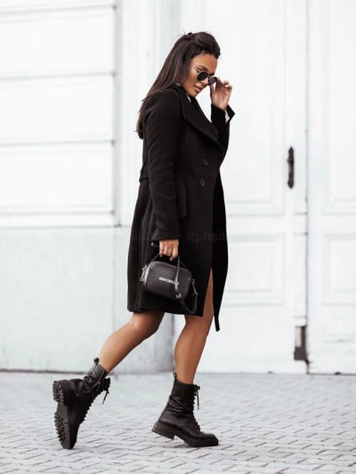 Wool Trench Coat With Laces