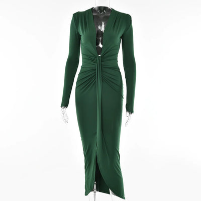 Summer Hot New Long Sleeved Waist Pleated Dress