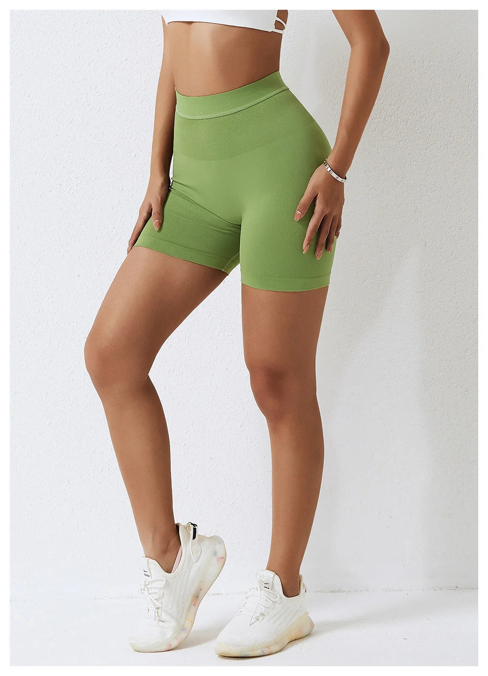 High Waist Seamless Yoga Shorts Women’s Peach Belly Lift Hip Lift Fitness Leggings Running Sports Shorts