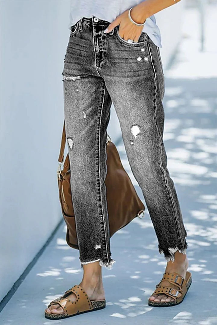 High Waisted Straight Leg Jeans