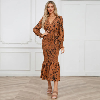 Printed Long Tail Dress