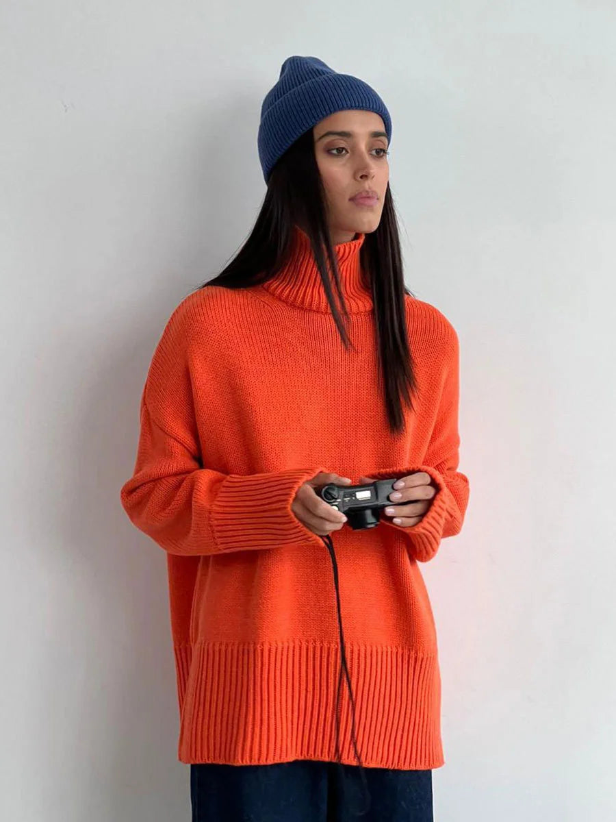 Overside Knitted Turtleneck Sweater