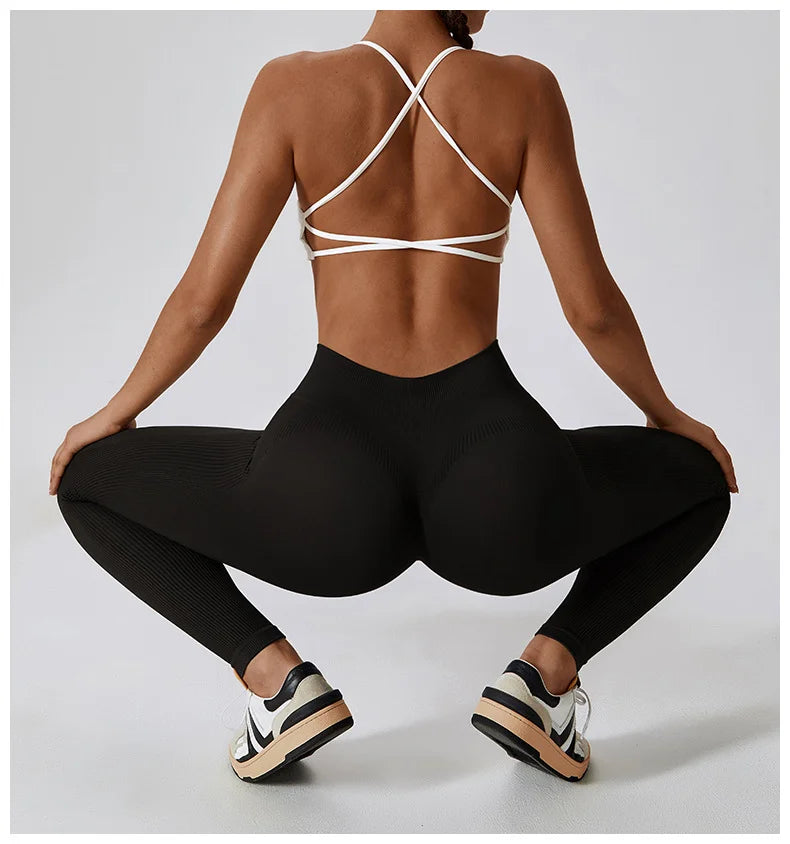 Seamless High Waist Sports Pants with Quick-Drying Hip Enhancer