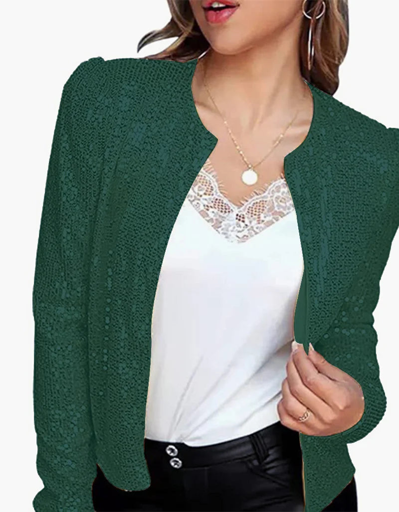 Solid Color Sequin Jacket