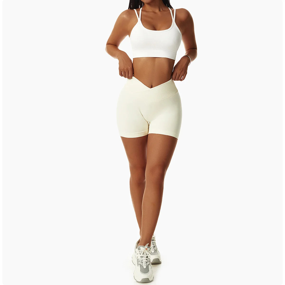 High Waist Running Gym Shorts Tight Fit Seamless Gym Shorts