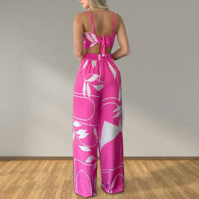 Set With A Tie Back Top And Straight Pants