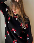 Oversized Loose Sweater With Mushroom