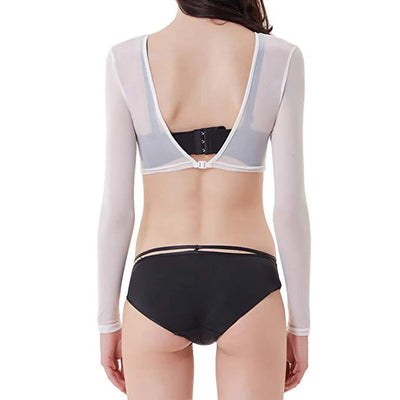 Mesh Cardigan With Open Navel