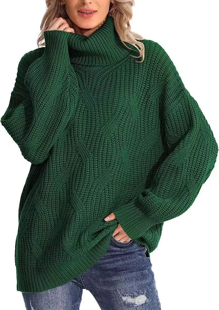 Loose Knitted Turtleneck Sweater