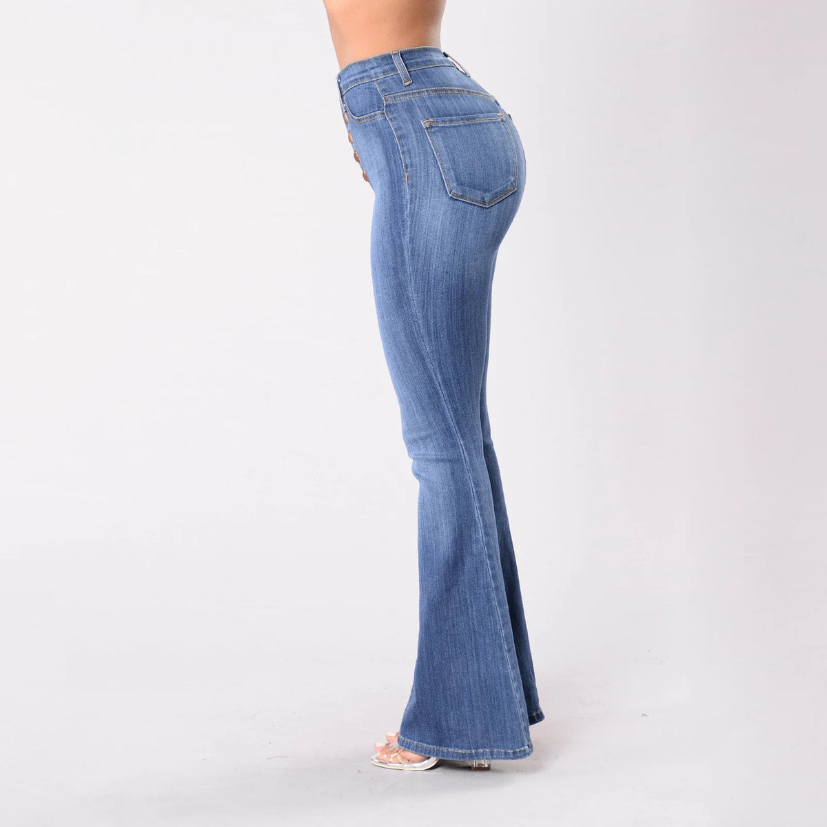 Slims High Rise Hip Bartledge Denim Bell Bottoms