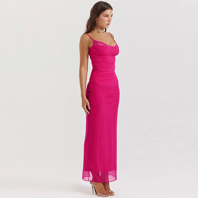 Lace Mesh Strap Dress