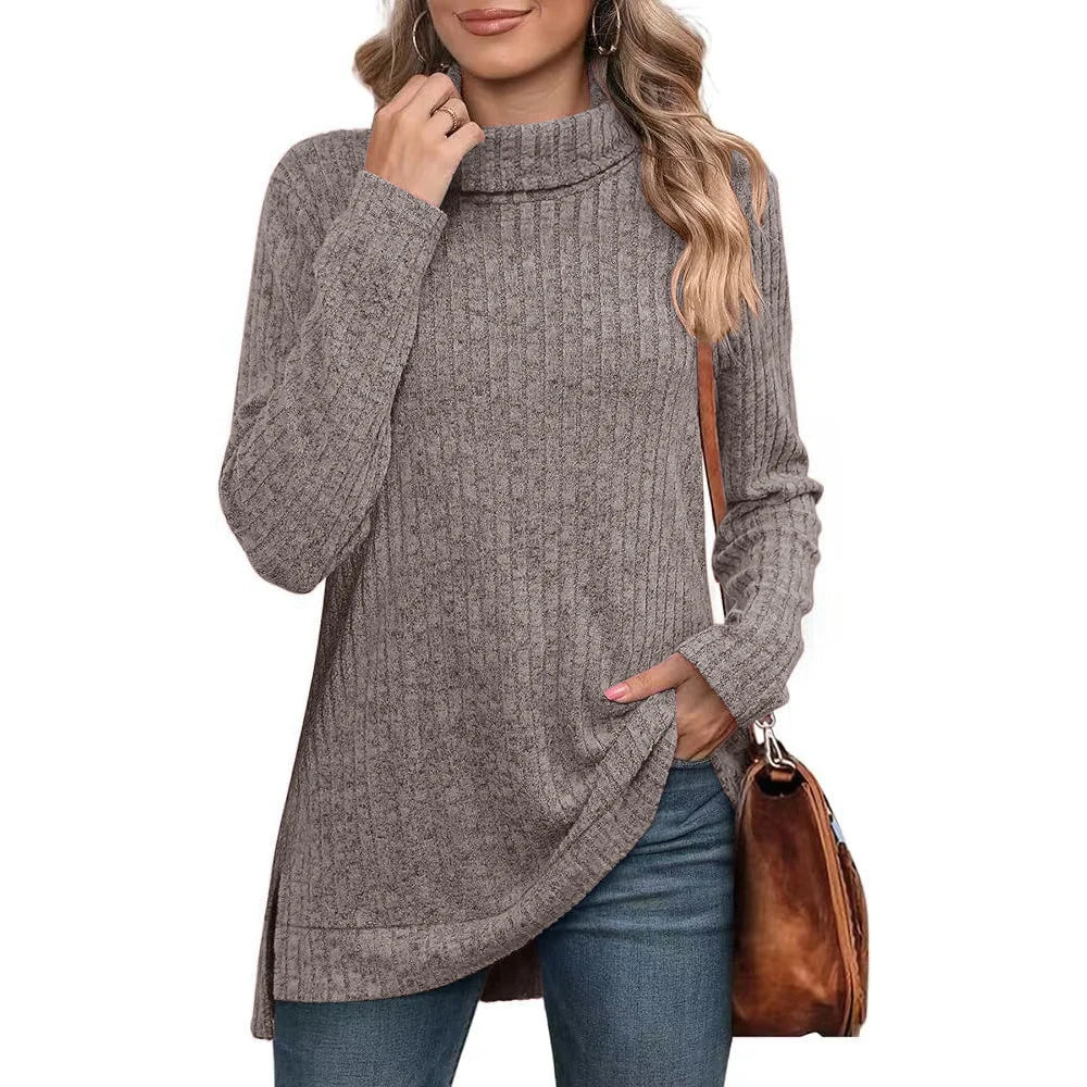 Collar Slit Pit Loose Sweater Woman