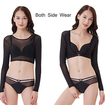 Mesh Cardigan With Open Navel