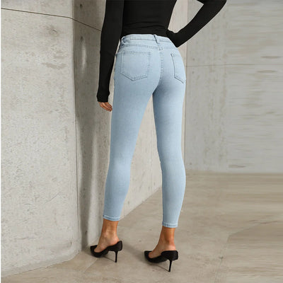 Jeans Ladies Hip Slim Pant Elastic Large Size Nine Pants