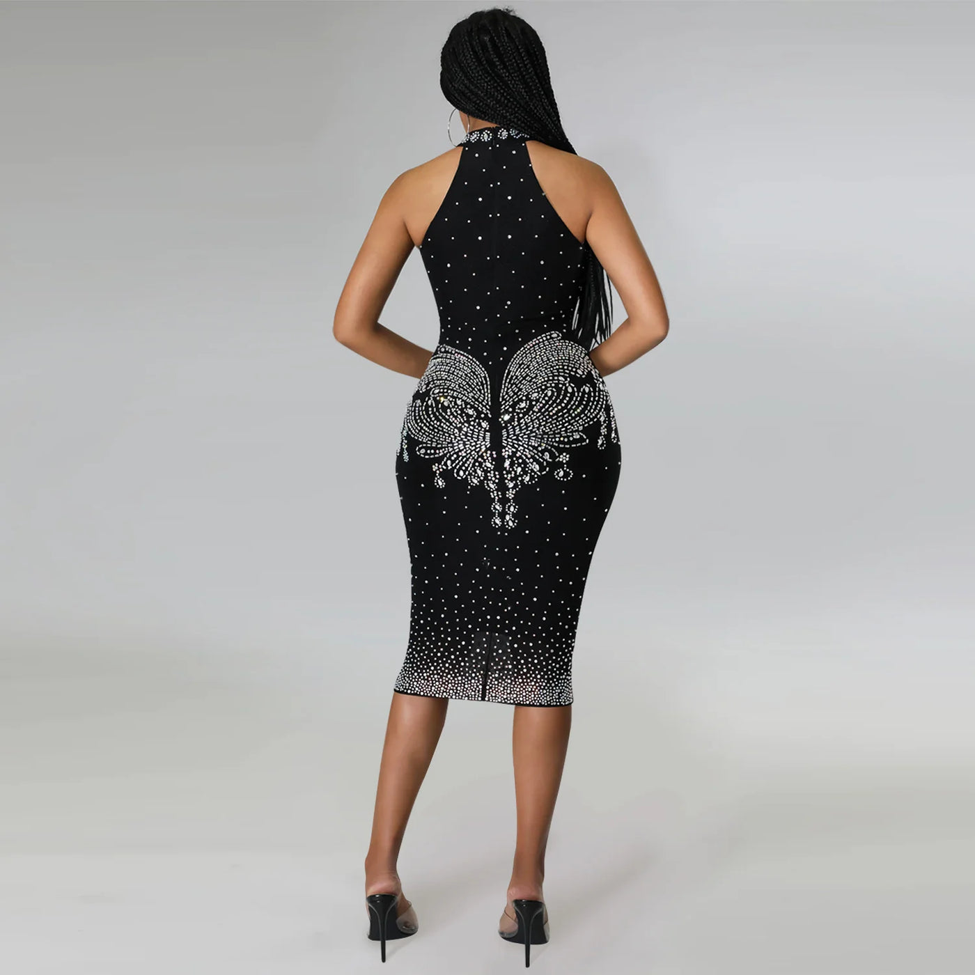 Tight Fitting Diamond Inlaid Dress