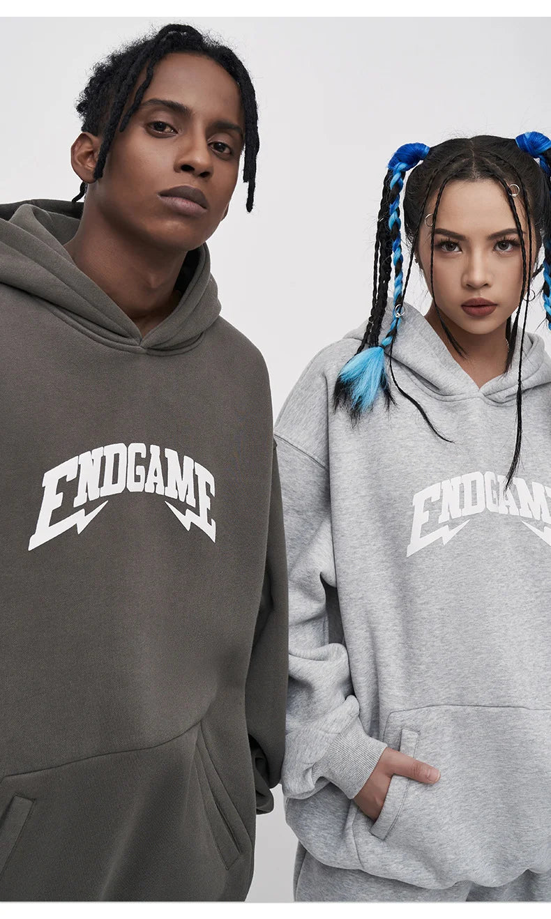 Fleece Hoodie Foam Printed Loose Jacket