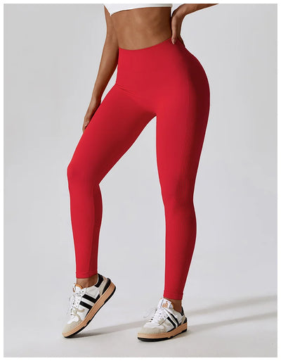 Seamless High Waist Sports Pants with Quick-Drying Hip Enhancer