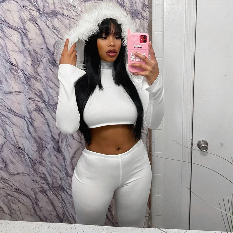 Hooded Top And Leggings Set