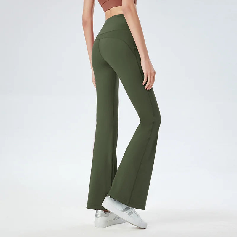 Elastic Flared Wide Leg Sport Pants