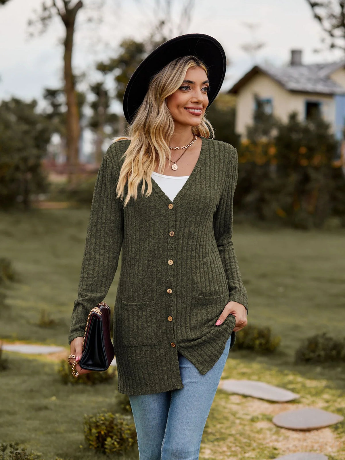 Striped Long Sleeve Cardigan