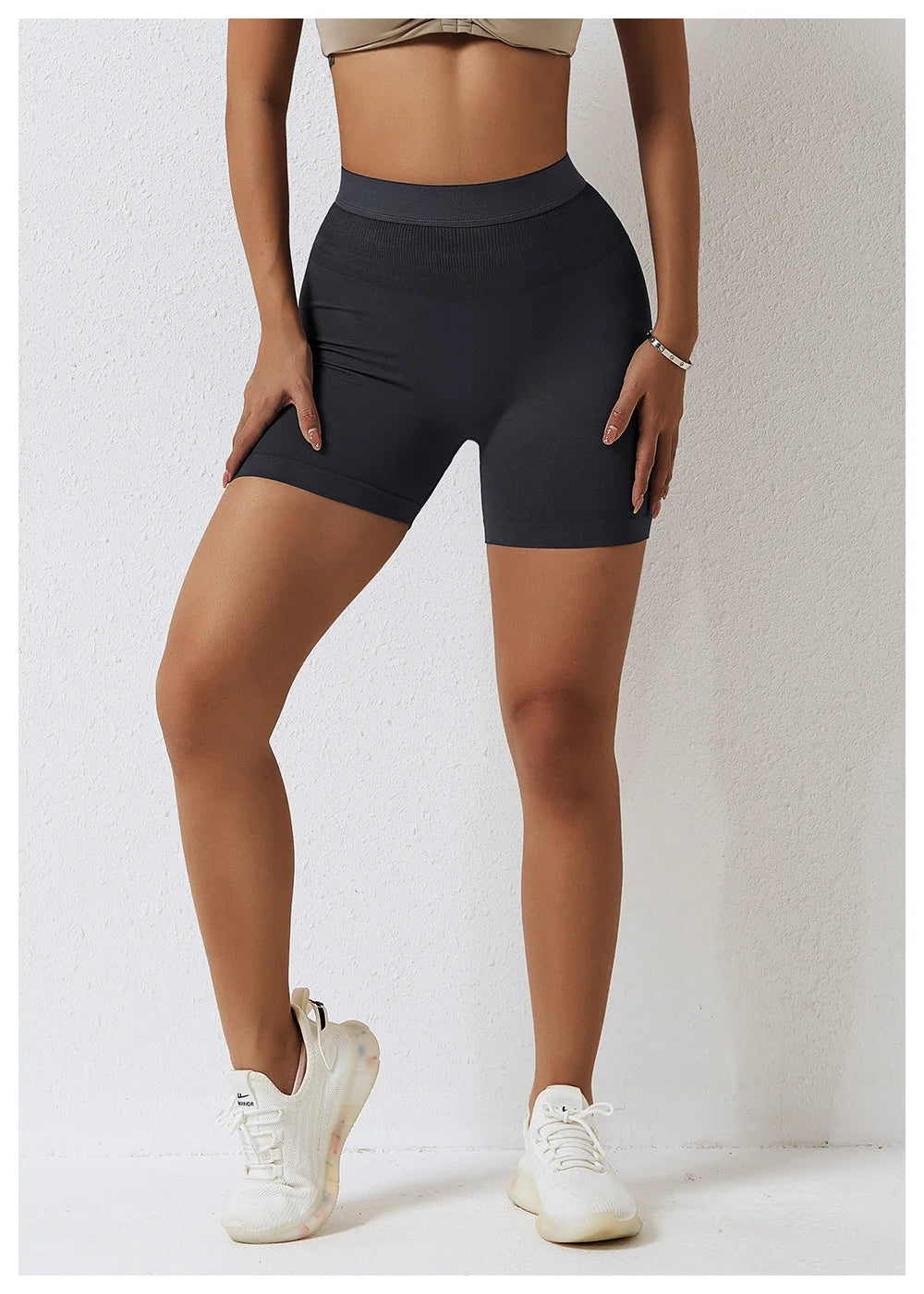 High Waist Seamless Yoga Shorts Women’s Peach Belly Lift Hip Lift Fitness Leggings Running Sports Shorts