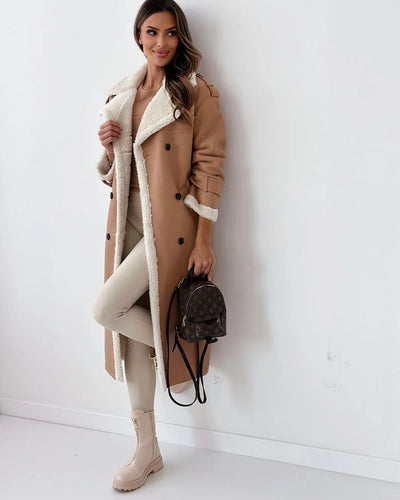 Coat With Lapel And High Collar